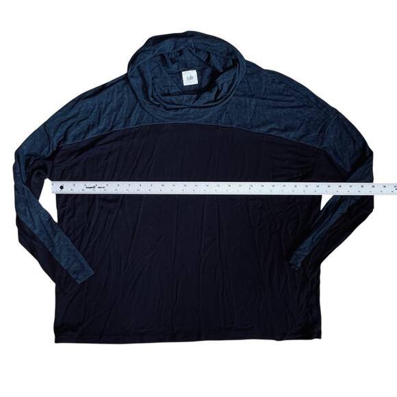 Cabi Women’s Sz L Gray Black Cozy Cowl Pullover Top Soft Stretch Knit Joan - Picture 9 of 15